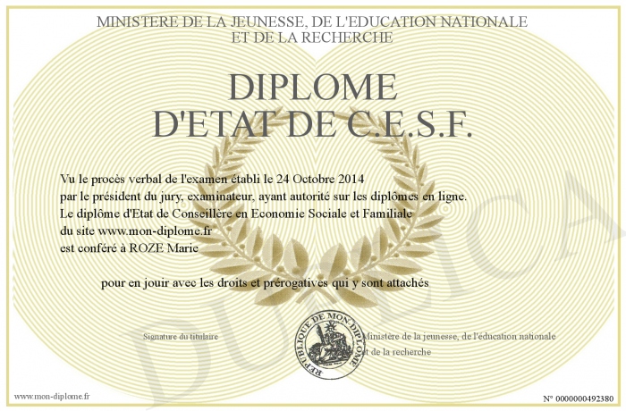 diplome cesf